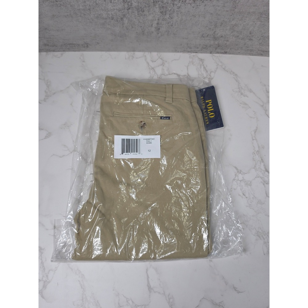 Polo Ralph Lauren Boys Size 12 Khaki Chino Pants New With Tags 313698871001 - Picture 1 of 8